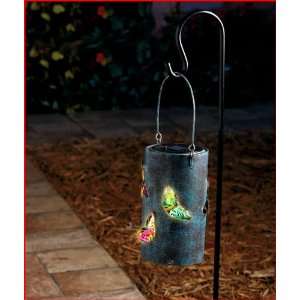  Solar Recheargeable Metal Hanging Lantern Butterfly Design 