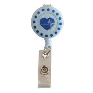  Nurse / Medical EKG Heart Retractable Badge ID Holder 