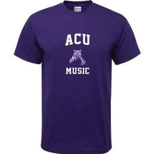  Abilene Christian Wildcats Purple Youth Music Arch T Shirt 