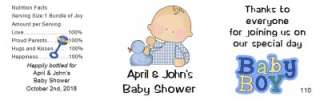 Baby Shower Water Bottle Labels Waterproof 24 Quantity  