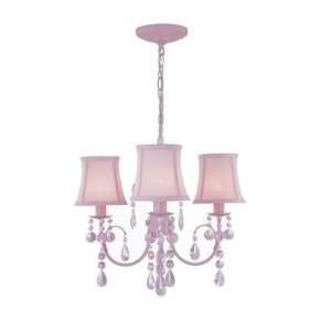  Sofie Three Light Ceiling Lamp With Pink Shades
