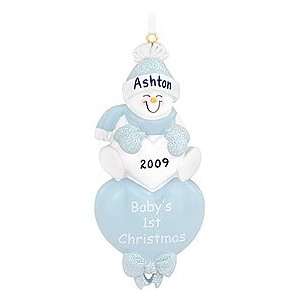  Personalized Blue Snowbabys First Christmas Ornament