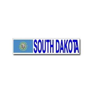 South Dakota With State Flag   Window Bumper Laptop Sticker