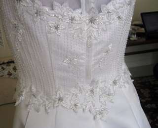 GORGEOUS Pronovias Cheviot Satin Wedding Dress Bridal Gown size 8 6 