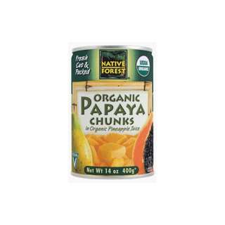Native Forest Papaya Chunks 14 oz. (Pack of 18)  Grocery 