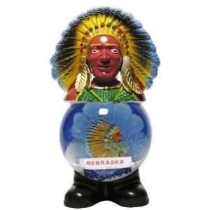  Nebraska Indian Figural Snow Globe