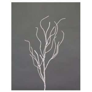 Pack of 12 Snow Drift White Glittered Curly Willow 