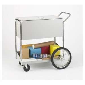  Medium Locking Solid Mail Cart with 16 Rear Wheels 