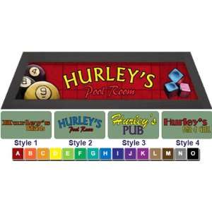  Personalized Pool Table Light Box Style Red With Ebony 