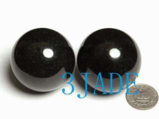  Natural Black Xiu Jade / Xiu Yu / Serpentine Medicine Balls Spheres