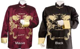 Chinese Man Golden Embroidery Dragon Pattern Jacket  