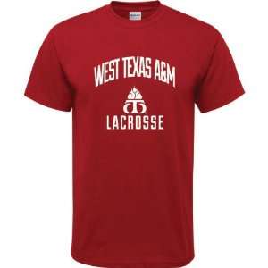  West Texas A&M Buffaloes Cardinal Red Youth Lacrosse Arch 