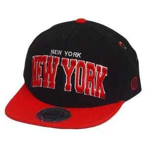  NEW YORK NYC BLACK RED SNAPBACK FLAT BILL HAT CAP Sports 