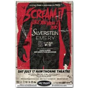  Silverstein Poster   Flyer for 2010 Scream Tour