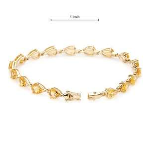  Yellow Gold 10.05 CTW Citrine Ladies Bracelet. Length 7.5 