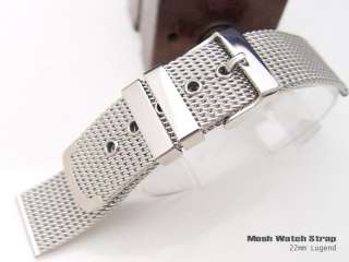 22mm Designer Interlock Design Wire Mesh Watch Band  