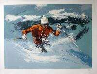 Mark King Powder Skier Hand Signed Fine Art Serigraph snow SUBMIT AN 