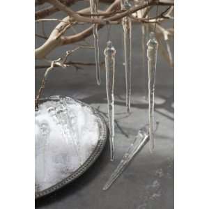  Smith & Hawken Clear Glass Icicle Ornaments (Set of 12 