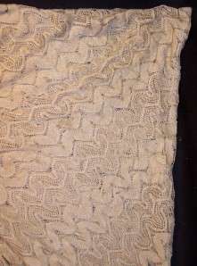 Vintage Dark Ivory Finely Machine Knit Shawl Scarf 40 x 40  