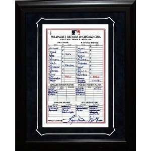  Chicago Cubs 2010 Opening Day Framed Replica Line Up Card 
