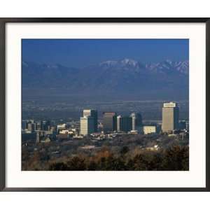  Salt Lake City and Stansbury Mountains Framed Photographic 