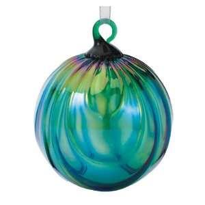  Glass Eye Studio Hand Blown Green Drape Glass Ornament 