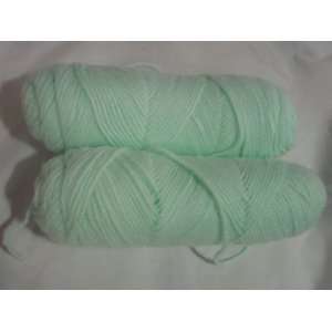  Dazzelaire Mint Green Yarn   My Picture   2 Partial Skeens 