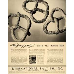  1938 Ad International Salt Company Pretzel Twists B/W 