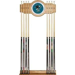   San Jose Sharks 2 piece Wood and Mirror Wall Cue Rack   NHL6000 SJS