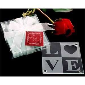  LOVE Glass Coaster Gift Set Arts, Crafts & Sewing