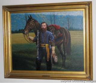 Civil War Maj. Gen. JEB STUART, Framed Oil on Canvas  
