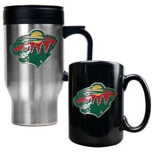   Minnesota Wild Travel Mug & Ceramic Coffee Mug Set