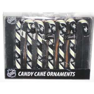 PITTSBURGH PENGUINS Team Logo & Colors CANDY CANE CHRISTMAS ORNAMENT 