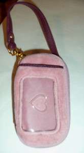 Juicy Couture Pink Velvet+Leather Cell Phone Holder  