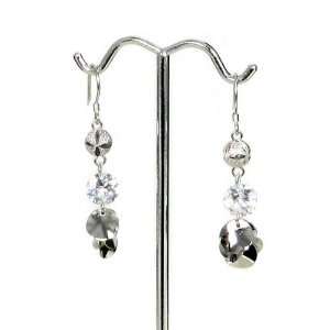 Clear Swarovski Crystal with Ball and Chips .925 Fine Sterling Silver 