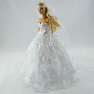 New Princess Wedding Clothes Party Dress Gown for Barbie doll 012YA 