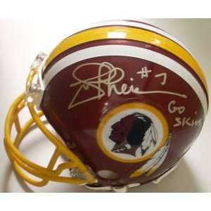  Joe Theismann Signed Redskins Mini Helmet   Go Skins 