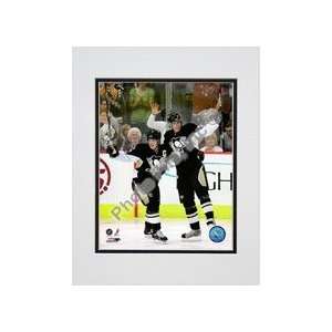 Sidney Crosby & Evgeni Malkin 2007 2008 Action Double Matted 8 x 10 