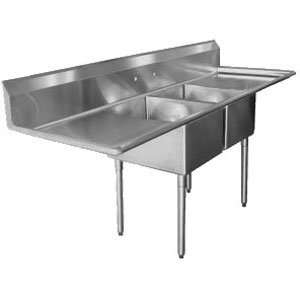 16 Gauge Regency Two Compartment Stainless Steel Commercial Sink with 