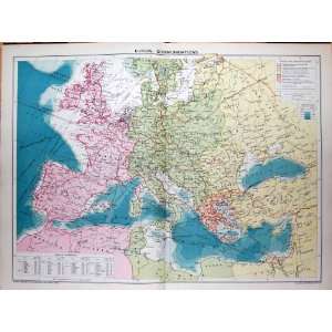  1935 Map Europe Communications France Spain Greece