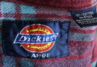 Vtg Dickies purple Plaid flannel Shirt men Large PUNK thick Lumberjack 