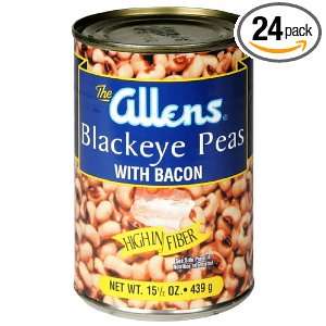 Allens Black eyed Peas With Bacon, 15.5 Ounce (Pack of 24)  