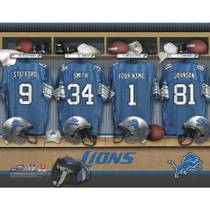  Personalized Detroit Lions Locker Room Print Sports 