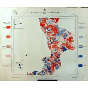   1933 Colour Map Italy Statistics Marriage Trapani Roma