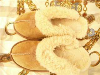 Coquette UGG Australia Sheepskin slippers shoes chestnut womens size 6 