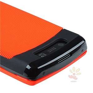  For Blackberry 9800/9810 Hybrid Case , Black TPU/Orange 