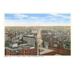  Downtown Indianapolis, Indiana Premium Giclee Poster Print 