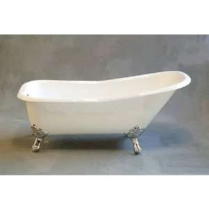 com Sign of the Crab P0705W White Tahoe Cast Iron Slipper Tub on Legs 