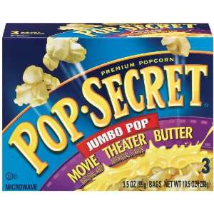 Pop Secret Microwave Popcorn, Jumbo Pop, Movie Theater Butter, 3 Count 