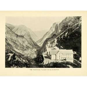  1896 Halftone Print Naerodal Gorge Norway Stalheim Natural 